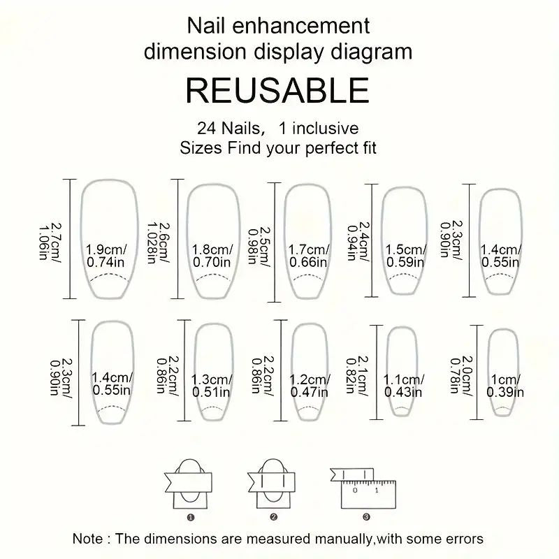 1537# Ice Drill Short Round press on nails