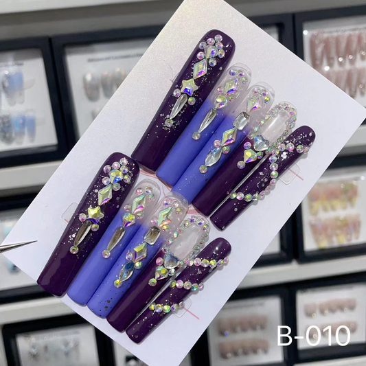 B-010# Purple Night Meteor press on nails