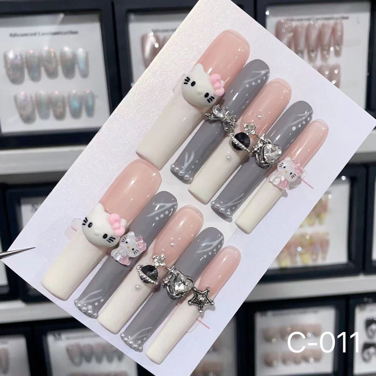 C-011# Pink Dream KT press on nails