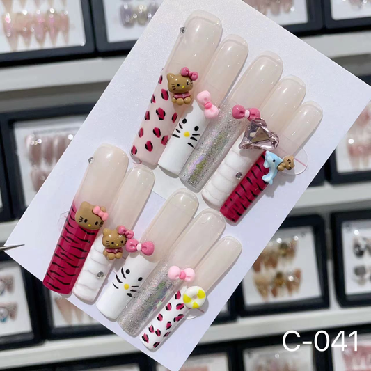 C-041 # Cute KT press on nails